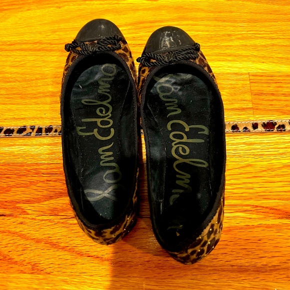 Sam Edelman patent leather and quilted leopard ballet flats with belt - Picture 7 of 12